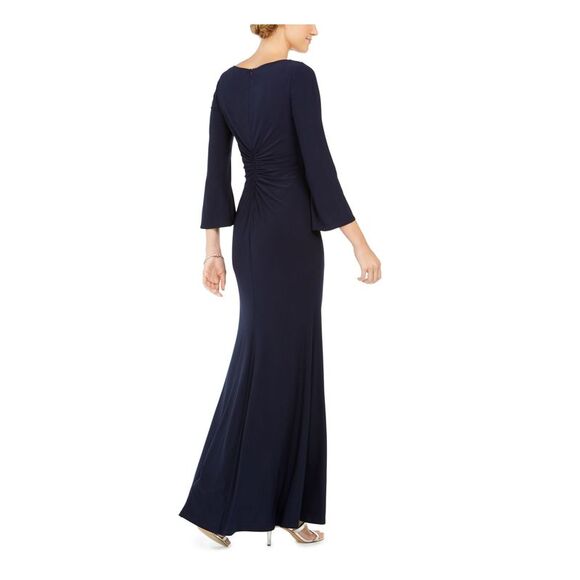 VINCE CAMUTO Womens Bell Sleeve Boat Neck Full-Length Evening Sheath Dress - Picture 2 of 4